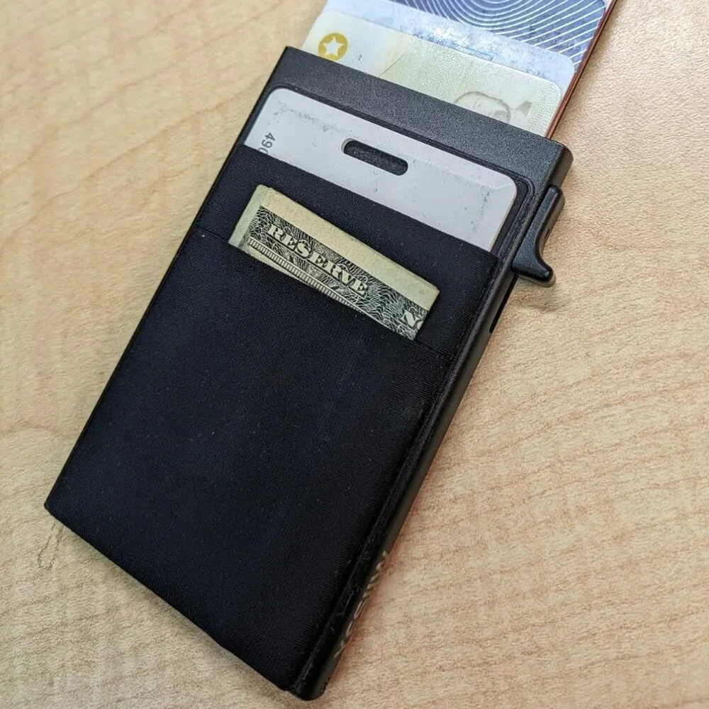 Pop up Card Holder RFID Blocking Minimalist Business Credit Card Wallet